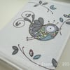 embroidered bird notebook