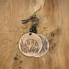 Bluebells - Handmade Etched Copper Earrings MEDIUM