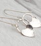 Silver heart on silver circle hook earrings - Image 1