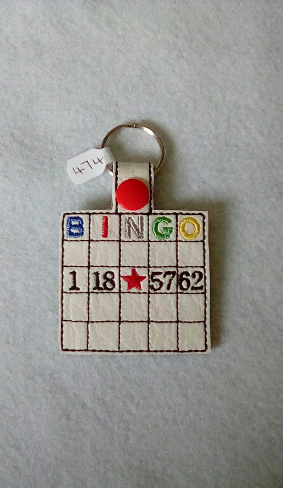 474. Bingo board with numbers keyring.