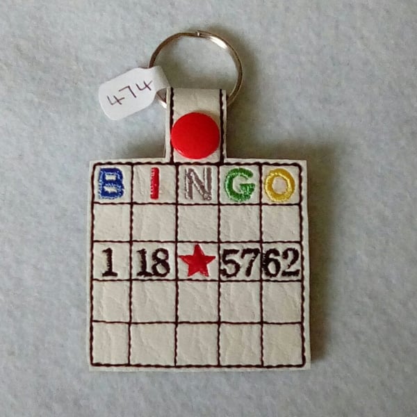 474. Bingo board with numbers keyring.