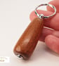 Reclaimed Mahogany Keyring Recycled Wood 'Chrome' Detail