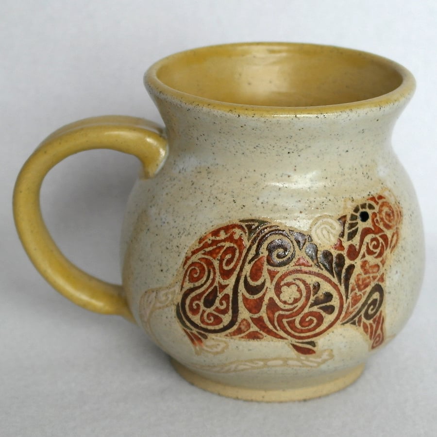 19-107 Handmade Stoneware Rat Ratties Mug