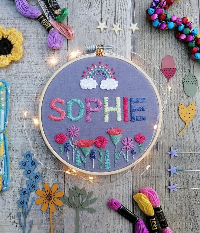 Personalised Name Embroidery Art