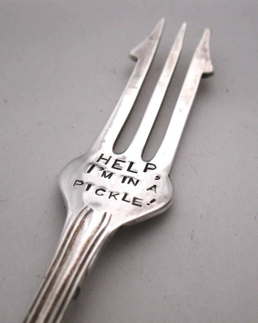 Stamped pickle fork, Help I'm in a pickle