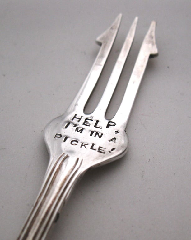 Stamped pickle fork, Help I'm in a pickle