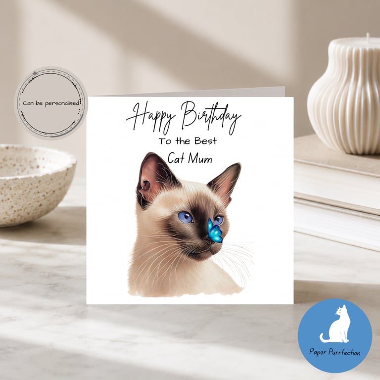 Best Cat Mum Happy Birthday Card 