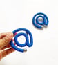 Colourful Cotton Statement Dangle made with wired rope, Sign Earrings - Image 6