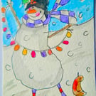 ACEO orginal little watercolour painting - Light up your Christmas,