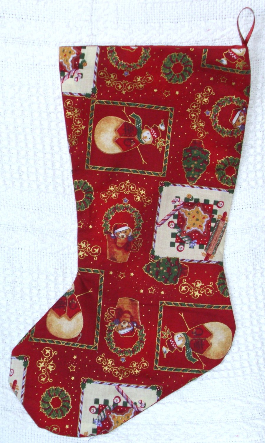 Teddies, toys and snowmen  Christmas stocking