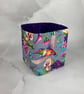 Hummingbirds fabric basket, Birds storage bin, Handmade - Image 2