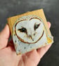 Hand Painted Reclaimed Mini Whisky Barrel Stave - Barn Owl