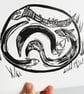 Eels in a pond - lino print - Image 1