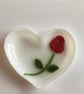 Rose Heart shape dish- Fused Glass-Mothers day- Anniversary gift- Birthday gift-