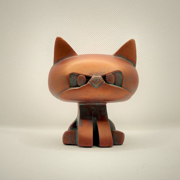 George the Cat Copper Toned Feline Ornament