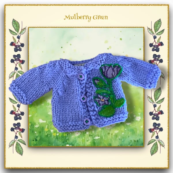 Purple Embroidered Cardigan 