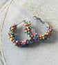 Make Your Own Seed Bead Hoop Earrings - silver