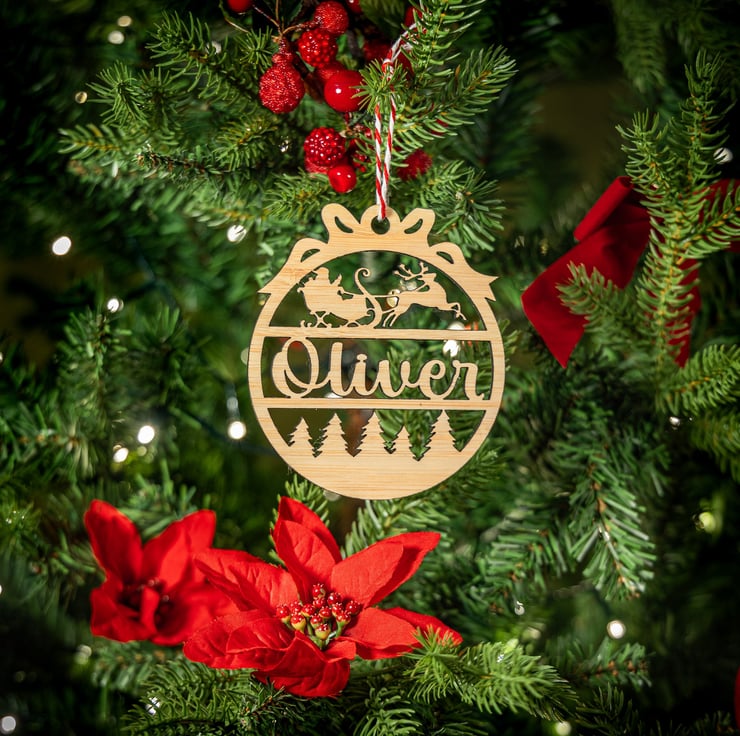 Custom Child's Name Christmas Decoration. Santa... Folksy