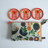 Pouch, purse or make up bag in vintage Scandi print.