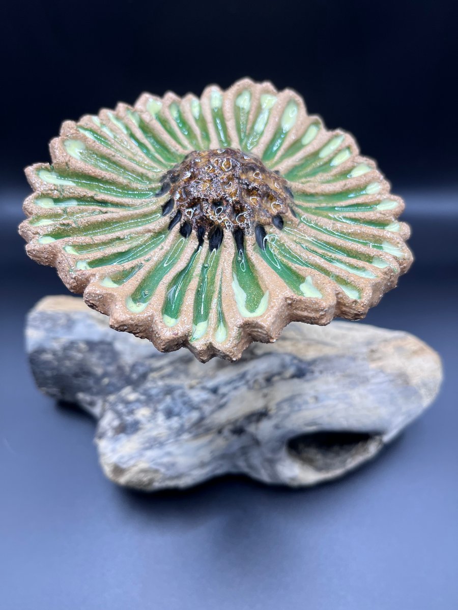 Sunflower stoneware cane topper