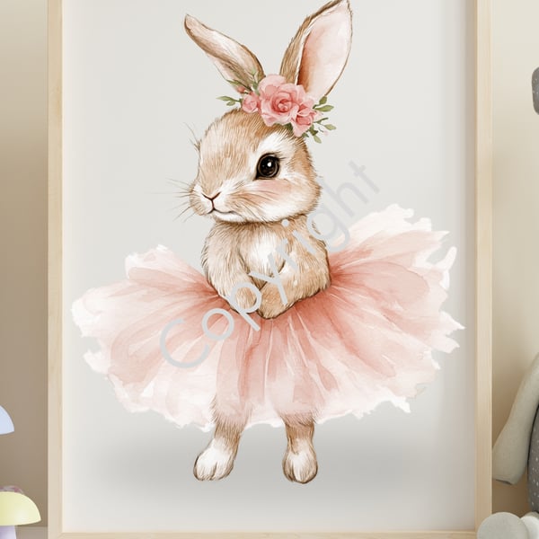 Bunny Ballerina Print
