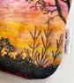 Velvet sunrise and trees coin purse, card holder, mobile phone bag, makeup bag.  - Image 3