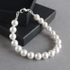 Single Strand White Swarovski Pearl Bracelet - Simple Wedding Jewellery - Gifts