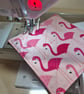 4 Fabric Flamingo Print Coasters - Image 3