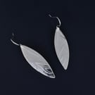 Handcrafted willow silver earrings, sterling ear wires