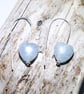 Aquamarine Hearts on Sterling Silver Earrings (ERGSDGBL1) - UK Free Post - Image 2