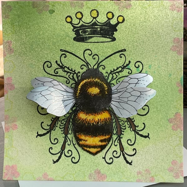 Queen bee bumble bee Awesome birthday card