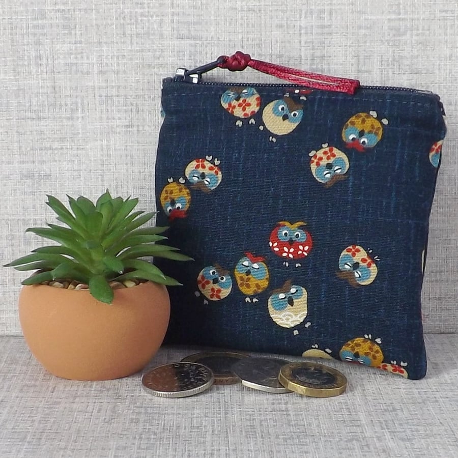 Small purse, coin purse, owls.