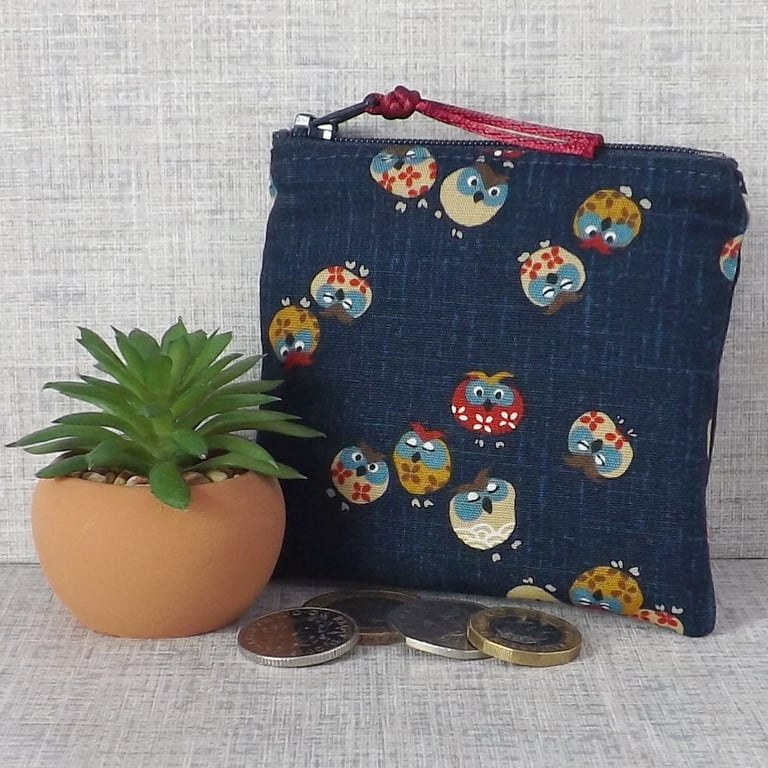 Small purse, coin purse, owls.