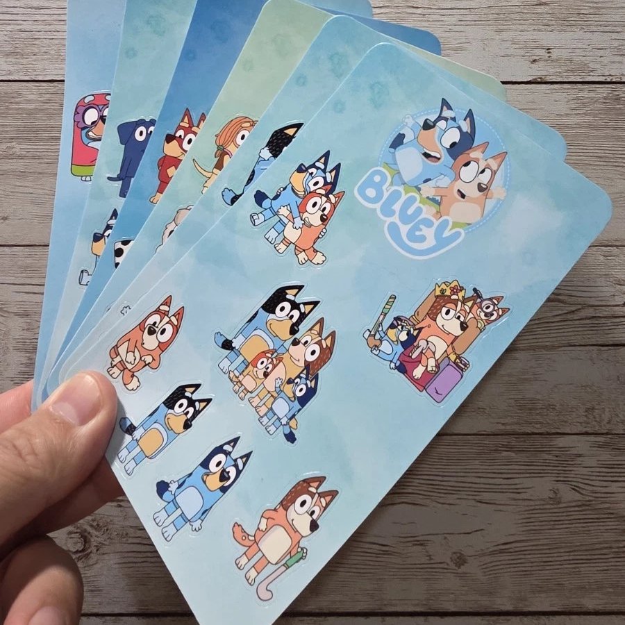 Sticker Sheet Bluey : 44 Mixed Waterproof Vinyl or Laminated Stickers