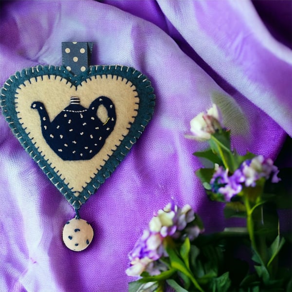 Gift for a Tea Drinker Hanging Heart