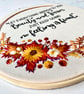 Personalised Quote, Handmade Embroidery Hoop, Bespoke Wall Art, Embroidery Gift - Image 5