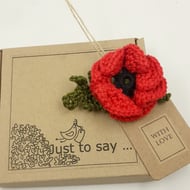 Small Poppy Brooch on a Tag 