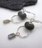 grey lampwork glass and labradorite earrings - Image 1