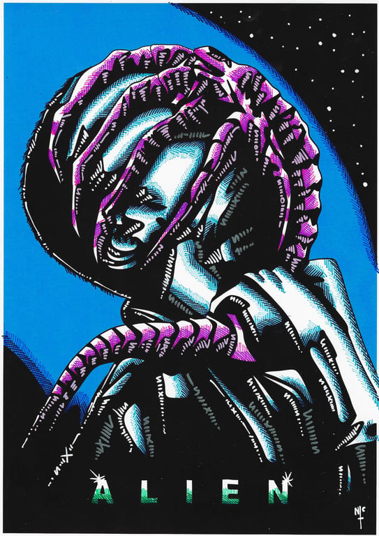 ALIEN MOVIE FAN ART,INKS A4