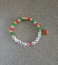 Christmas charm bracelet, jingle bells bracelet, christmas party bracelet