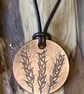Wheat - Handmade Etched Copper Pendant Necklace - Image 1