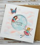 Birthday Card - Butterfly and Fairies, stars, clouds, birthday wishes - Image 4