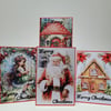 Set of 4 Snowy Forest Themed Christmas Cards Set - 6 x 4 inches 