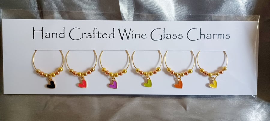 Heart Wine Glass Charms