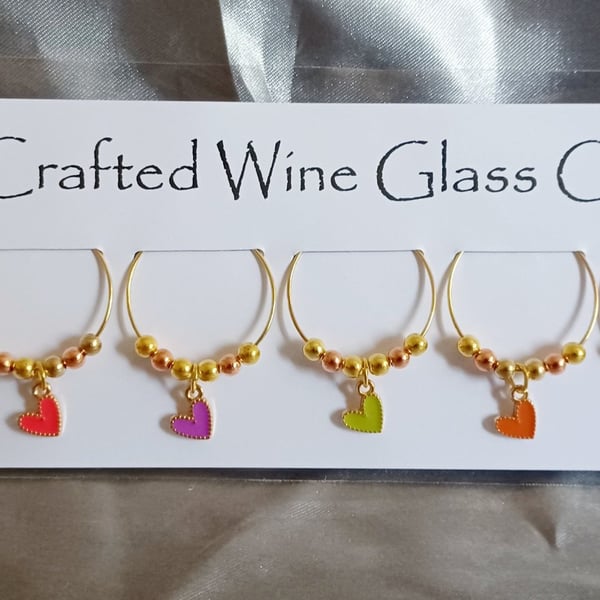 Heart Wine Glass Charms