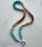 Ombré Sunrise Hand Knotted Beaded Gemstone Necklace 