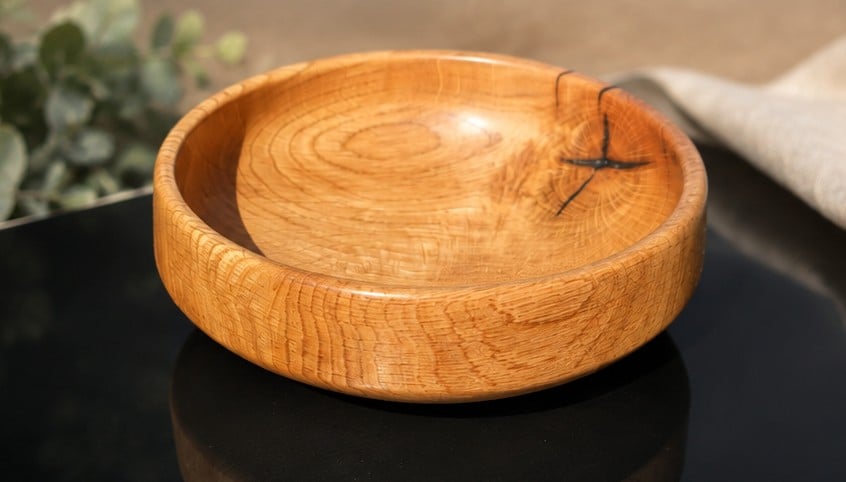 Handturned Oak Bowl , Wooden Fruit bowl  , Wooden Decorative Dish
