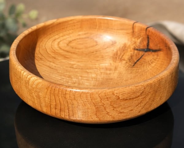 Handturned Oak Bowl , Wooden Fruit bowl  , Wooden Decorative Dish
