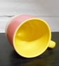 Mug New Pink and Yellow glazed stoneware Ceramic. - Image 3