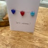 Fused glass "Let's celebrate" keepsake card